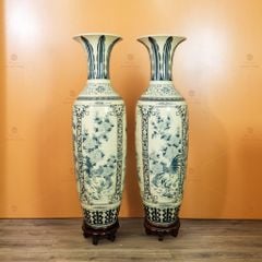 Lộc Bình 1M6 Men Rạn Hanh Vàng Tứ Cảnh Vẽ Kỹ