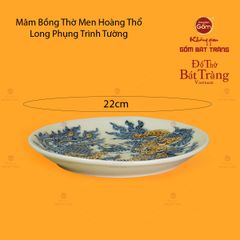 Mâm Bồng Thờ Men Hoàng Thổ Họa Tiết Long Phụng Trình Tường