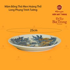 Mâm Bồng Thờ Men Hoàng Thổ Họa Tiết Long Phụng Trình Tường