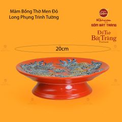Mâm Bồng Thờ Men Đỏ Họa Tiết Long Phụng Trình Tường