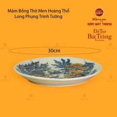 Mâm Bồng Thờ Men Hoàng Thổ Họa Tiết Long Phụng Trình Tường