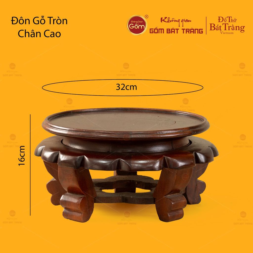 Cặp Đôn Gỗ Có Chân (Đôn Gỗ Kê Lộc Bình)