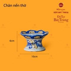 Chân Nến Thờ Men Rạn Họa Tiết Cuốn Thư