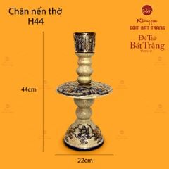 Chân Nến Thờ Men Rạn Vẽ Vàng