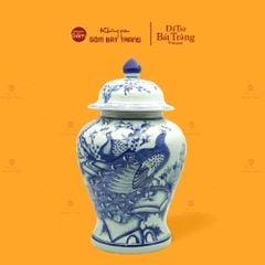 Chóe Men Lam Họa Tiết Chim Công Đào