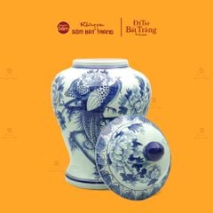 Chóe Men Lam Họa Tiết Chim Trĩ Mẫu Đơn