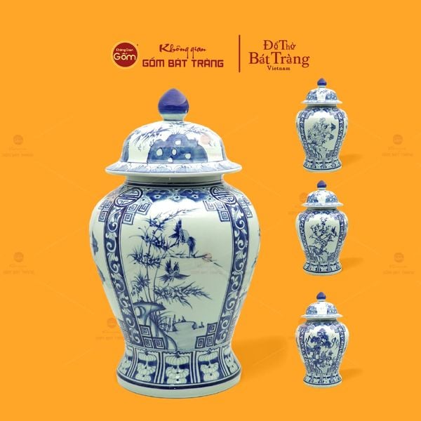 Chóe Men Lam Họa Tiết Tứ Cảnh