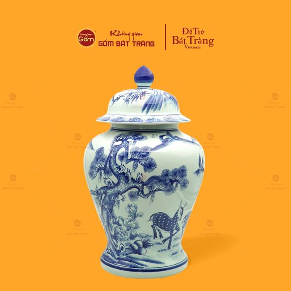 Chóe Men Lam Họa Tiết Tùng Lộc