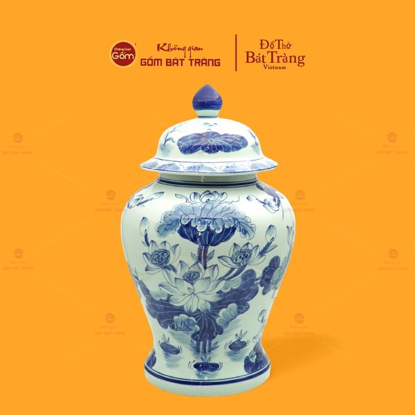 Chóe Men Lam Vẽ Tay Họa Tiết Hoa Sen Trắng