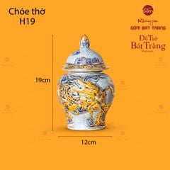 Chóe Thờ Kim Long Men Rạn Vẽ Vàng