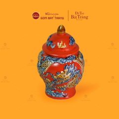 Chóe Thờ Men Đỏ Họa Tiết Cá Chép Hóa Rồng