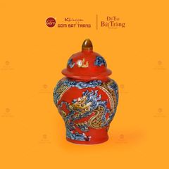 Chóe Thờ Men Đỏ Họa Tiết Cá Chép Hóa Rồng