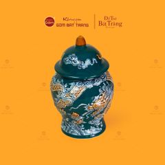 Chóe Thờ Men Lục Họa Tiết Cá Chép Hóa Rồng