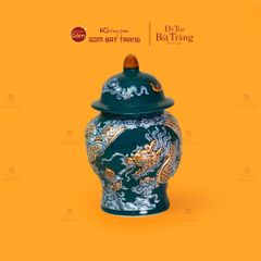 Chóe Thờ Men Lục Họa Tiết Cá Chép Hóa Rồng