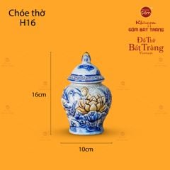 Chóe Thờ Men Rạn Họa Tiết Hoa Sen