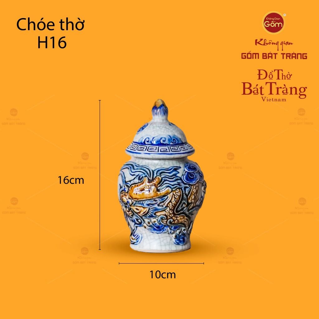 Chóe Thờ Men Rạn Họa Tiết Rồng