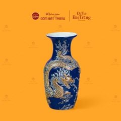 Lọ Hoa Men Xanh Coban Cá Chép Hoá Rồng