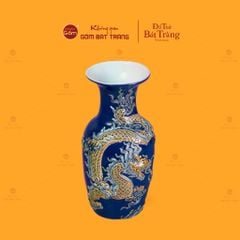 Lọ Hoa Men Xanh Coban Cá Chép Hoá Rồng