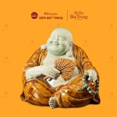 Tượng Di Lặc Ngồi Cầm Quạt
