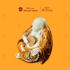 Tượng Di Lặc Ngồi Cầm Quạt