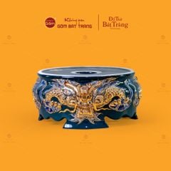Đỉnh Hương Thờ Men Xanh Lục Vẽ Vàng