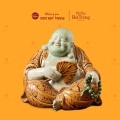 Tượng Di Lặc Ngồi Cầm Quạt