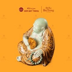 Tượng Di Lặc Ngồi Cầm Quạt