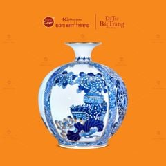 Bình Hút Lộc Tứ Quý Cổ Đồ Bạch Bảo Vẽ Vàng