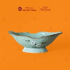 Bát Đựng Gà Cúng Xanh Hoa Đào Trắng