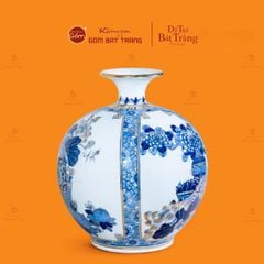 Bình Hút Lộc Tứ Quý Cổ Đồ Bạch Bảo Vẽ Vàng