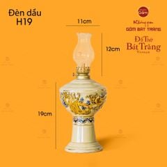 Đèn Dầu Thờ Men Hoàng Tộc Vẽ Vàng Họa Tiết Cuốn Thư