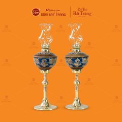 Đèn Dầu Thờ Men Ngọc Chạm Nổi Rồng