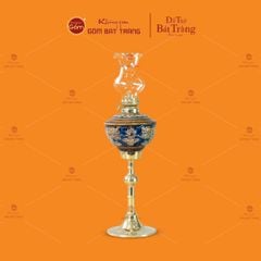 Đèn Dầu Thờ Men Ngọc Chạm Nổi Rồng