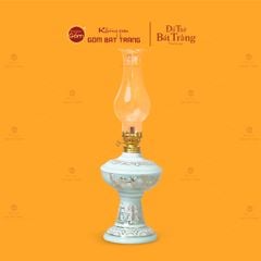 Đèn Dầu Thờ Men Ngọc Hoàng Tộc Cành Đào Vẽ Vàng