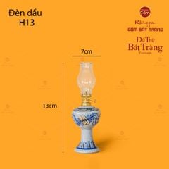 Đèn Dầu Thờ Men Rạn Họa Tiết Cuốn Thư