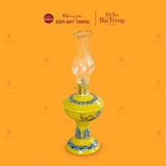 Đèn Dầu Thờ Men Vàng Họa Tiết Cành Đào