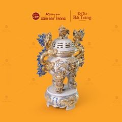 Đỉnh Hương Thờ Men Hoàng Tộc Vẽ Vàng