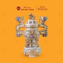 Đỉnh Hương Thờ Men Hoàng Tộc Vẽ Vàng