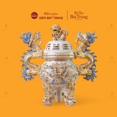 Đỉnh Hương Thờ Men Hoàng Tộc Vẽ Vàng