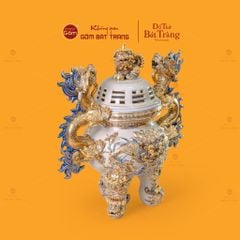 Đỉnh Hương Thờ Men Hoàng Tộc Vẽ Vàng