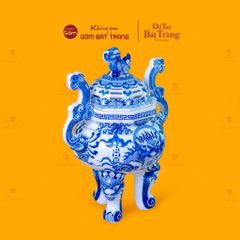 Đỉnh Hương Thờ Men Lam