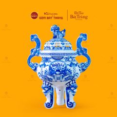 Đỉnh Hương Thờ Men Lam