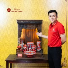 Bộ Đồ Thờ Thần Tài Thổ Địa (Cơ Bản 9 Món) Men Đỏ