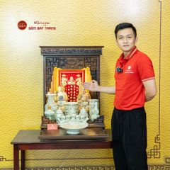 Bộ Đồ Thờ Thần Tài Thổ Địa (Cao Cấp 11 Món) Men Hoàng Tộc Vẽ Vàng