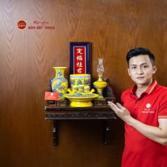 Bộ Đồ Thờ Ông Táo (Cơ Bản 6 Món) Men Vàng