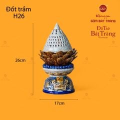 Đốt Trầm Men Rạn Họa Tiết Rồng