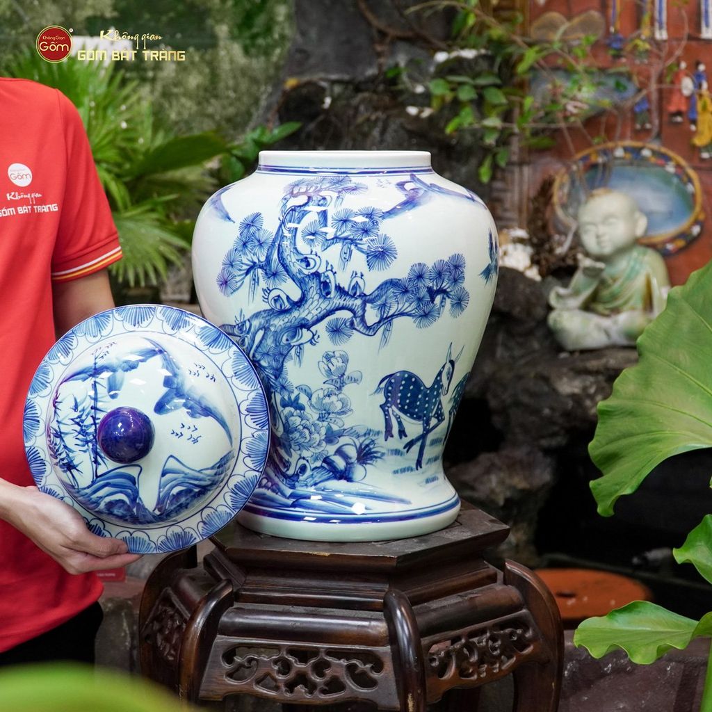 Chóe Men Lam Họa Tiết Tùng Lộc