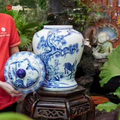 Chóe Men Lam Họa Tiết Tùng Lộc