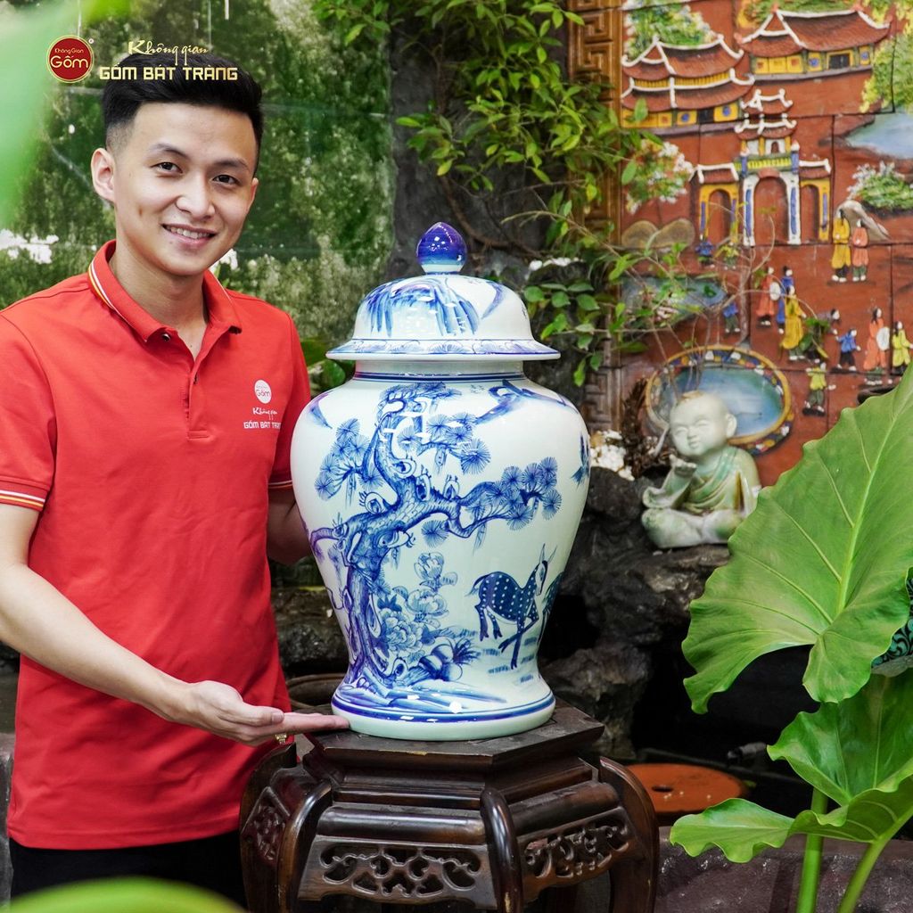 Chóe Men Lam Họa Tiết Tùng Lộc
