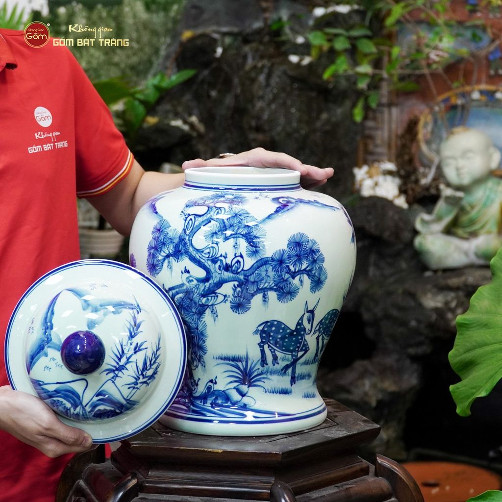 Chóe Men Lam Họa Tiết Tùng Lộc